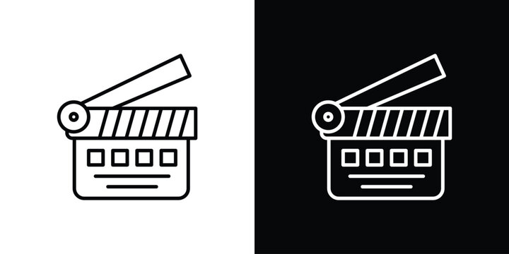 Cinema flapper icons. Minimal vector icons pack for web
