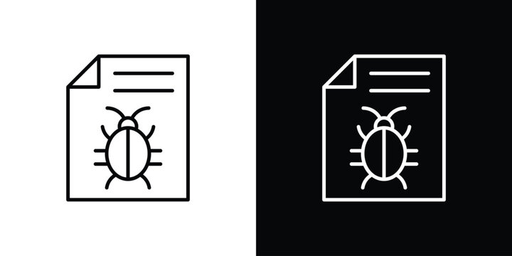 Bug report icons. Minimal vector icons pack for web