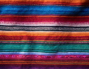 Obraz premium indigenous colorful peruvian blanket pattern