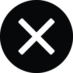 Simple black circle with a white cross symbol for close or cancel actions