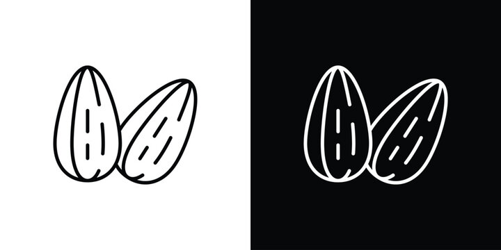 Almond icons. Minimal vector icons pack for web