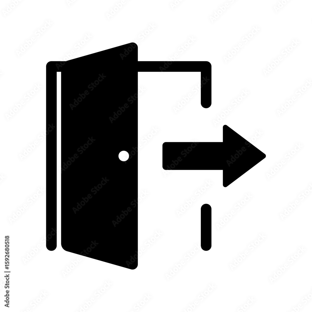 Fototapete login and logout icons. set of sign out, sign in vector icon. open and close door symbol. black exit