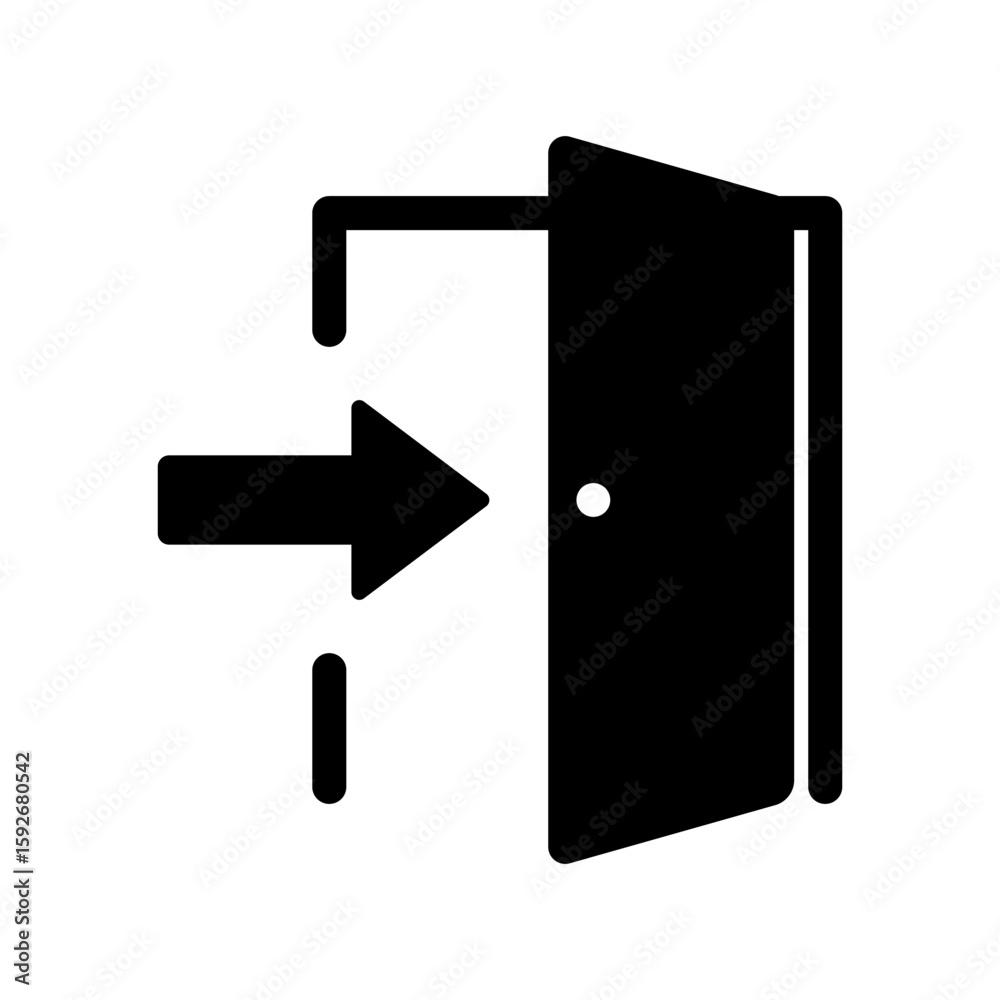 Fototapete login and logout icons. set of sign out, sign in vector icon. open and close door symbol. black exit