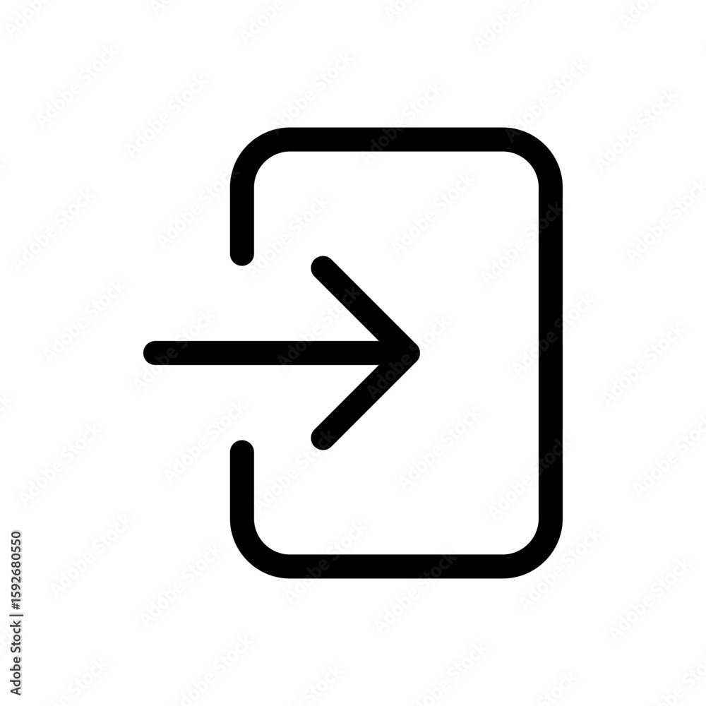 Fototapete login and logout icons. set of sign out, sign in vector icon. open and close door symbol. black exit