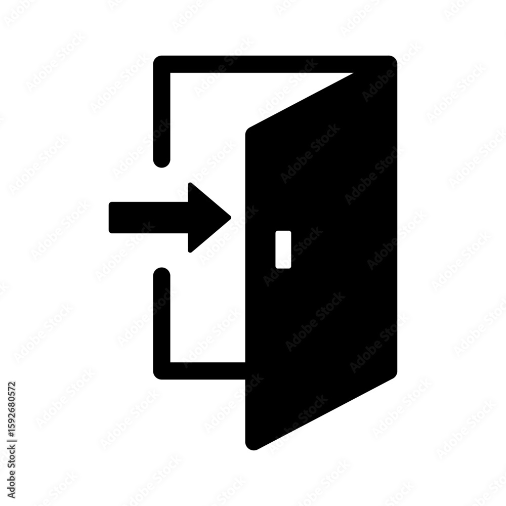 Fototapete login and logout icons. set of sign out, sign in vector icon. open and close door symbol. black exit