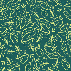 Seamless pattern with abstract flowers. Creative floral surface design. Vector background