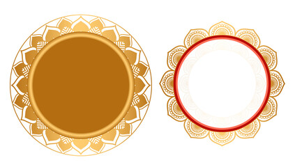 Set of Golden circle frame border design	