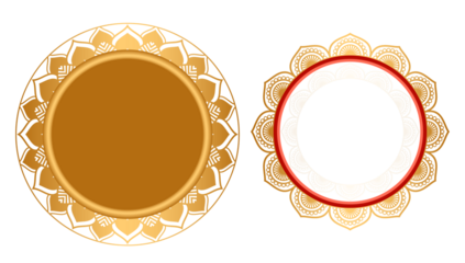 Set of Golden circle frame border design	