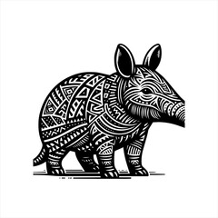 Fototapeta premium A tapir isolated on white background