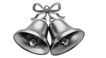 Isolated silver christmas bells