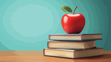 Celebrating Teachers: School Apple on Book Stack