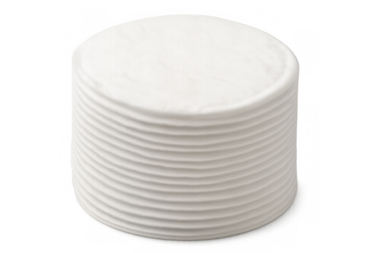 White cotton pads neatly stacked, supporting skincare, makeup removal, and beauty cleansing techniques