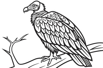 coloring page line art the vulture black vector
