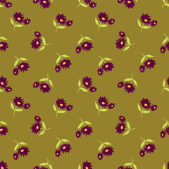 Seamless pattern with abstract flowers. Creative floral surface design. Vector background