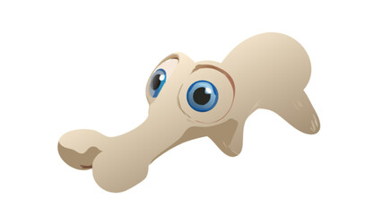 Fototapeta premium Cartoon bone animal character vector illustration for kids and design projects, cute bone creature art