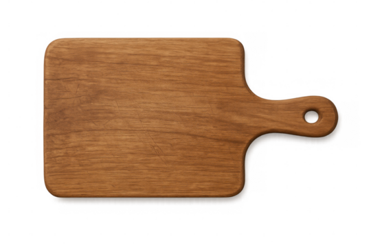 Rustic wooden cutting board presenting clean lines, perfect for kitchen styling and gourmet food preparation - Powered by Adobe