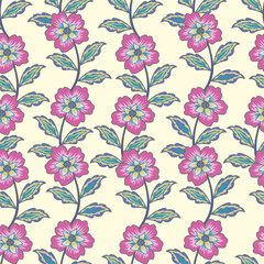 textile design with abstract flower pattern