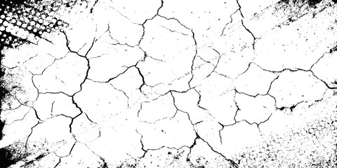 modern Texture grunge black or white of grunge cracks dust and scratches old wall texture vector background.	
