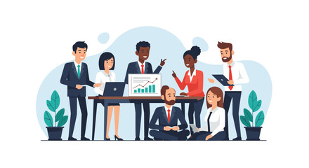 Diverse business team collaborating on a project, perfect for website banners or company brochures.