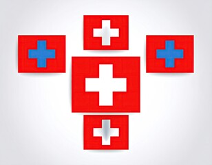 Obraz premium Swiss flag design in a symmetrical arrangement