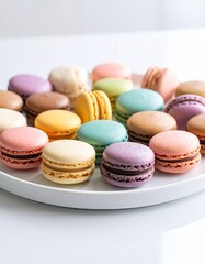 Obraz premium Colorful macarons on a plate