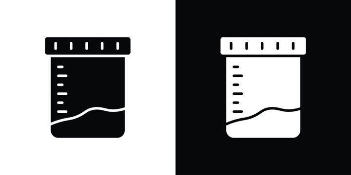 Urine test icons. minimal single flat icon for application in black and white