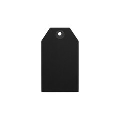 Blank Black Tag with Metal Eyelet. clipart isolated on transparent background. png