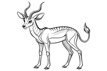 coloring pageline art the springbok black vector