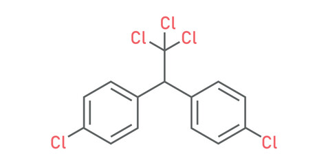 chemical structure of Dichlorodiphenyltrichloroethane DDT.