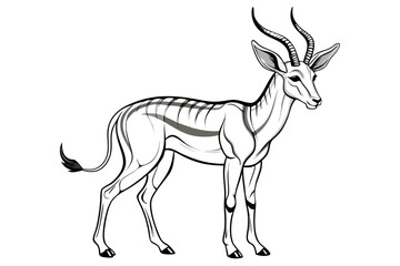 coloring pageline art the springbok black vector