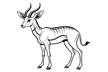coloring pageline art the springbok black vector