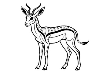 coloring pageline art the springbok black vector