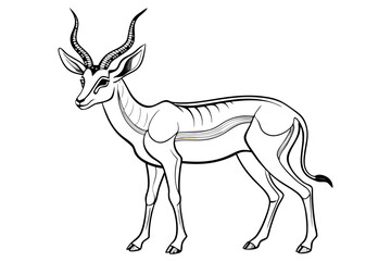 coloring pageline art the springbok black vector