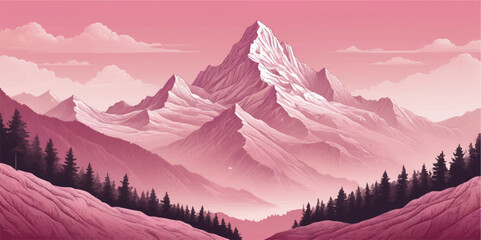 Capturing the breathtaking landscape of mountains blanketed in snow, from sunrise to sunset, reveals the serene beauty of winter nature as clouds and fog drift over forest peaks and valleys © nur