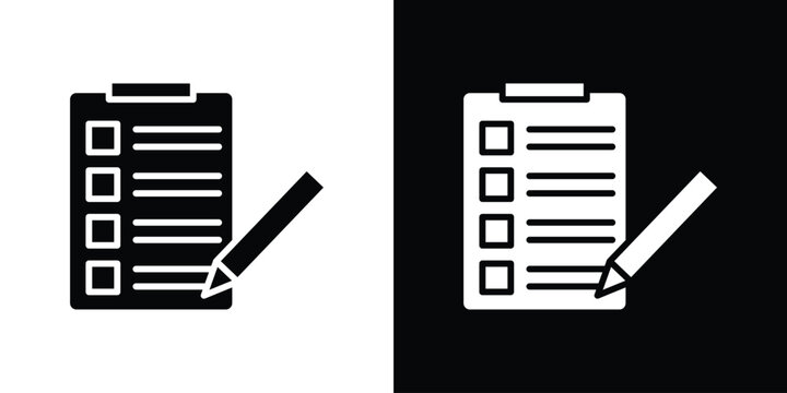 Survey icons. minimal single flat icon for application in black and white