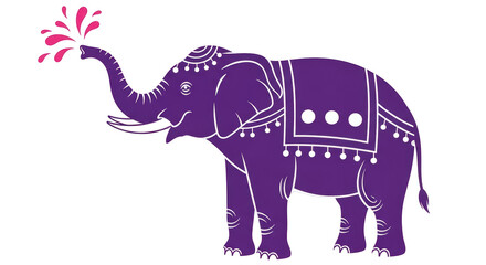 Isolated decorated elephant