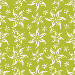 Seamless pattern with abstract flowers. Creative floral surface design. Vector background