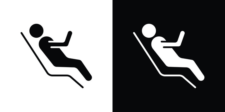 Resting icons. minimal single flat icon for application in black and white