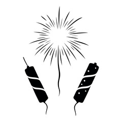 Firecracker & Fireworks Silhouette