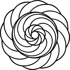 Intricate wave spiral mandala coloring page for all ages