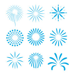 Blue Fireworks Vector Icons