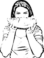 Healthy woman holding water melon