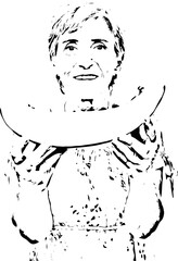 Senior holding cantaloupe