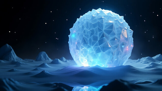 Glowing spiky organism resting on an alien surface, radiating cold bioluminescent energy