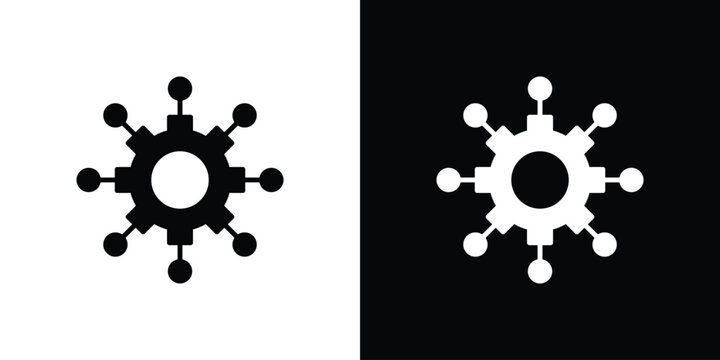 Microservices icons. minimal single flat icon for application in black and white