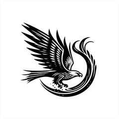 Eagle in flight isolated on white background