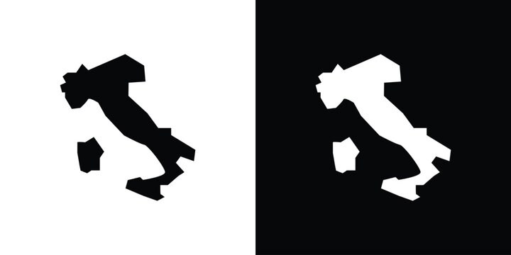 Italy flag icons. minimal single flat icon for application in black and white