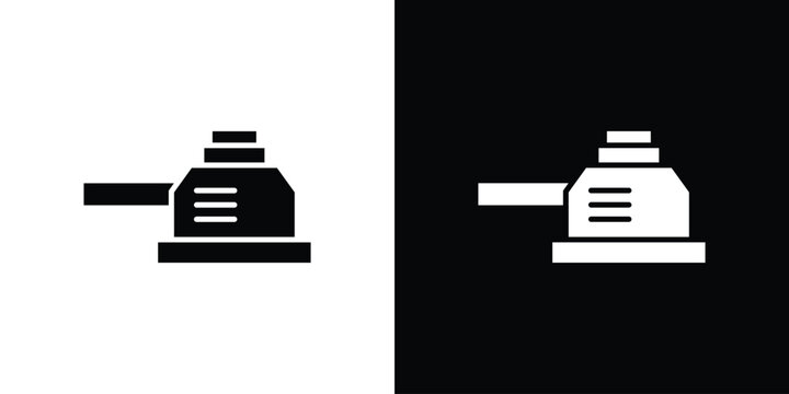 Floor sanding machine icons. minimal single flat icon for application in black and white