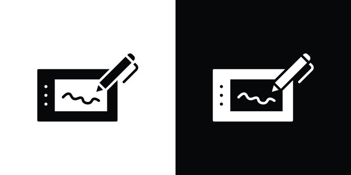 Electronic signature icons. minimal single flat icon for application in black and white