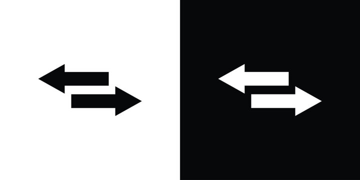 Double arrow icons. minimal single flat icon for application in black and white